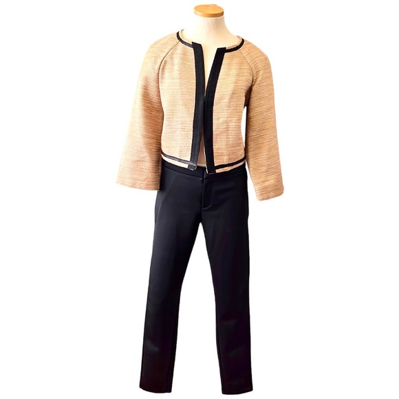 D&G Dolce and Gabbana Gold Metallic Tweed Cropped Blazer Jacket, IT 40 US 4 - Picture 8 of 16